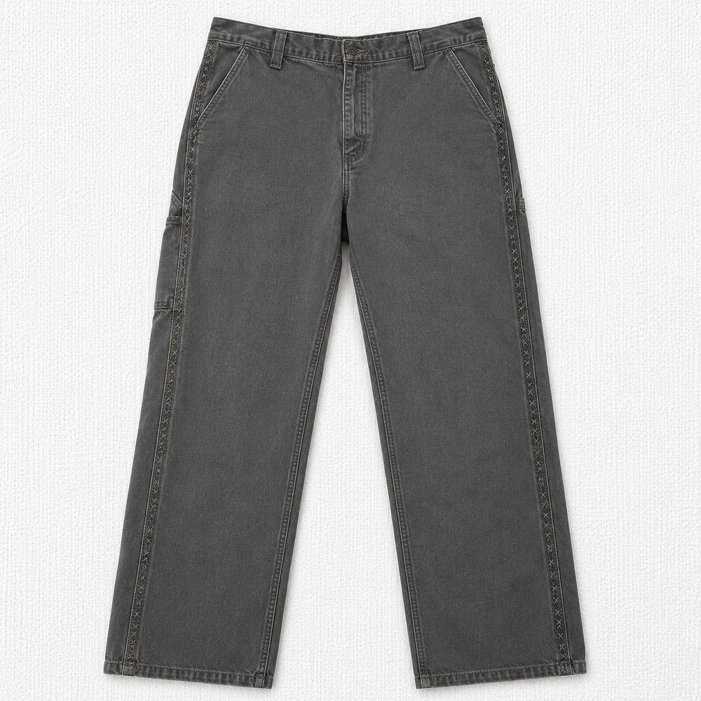 Carhartt Mens Relaxed Fit Carpenter Pants Gray Canvas Utility Work Pants 38x32